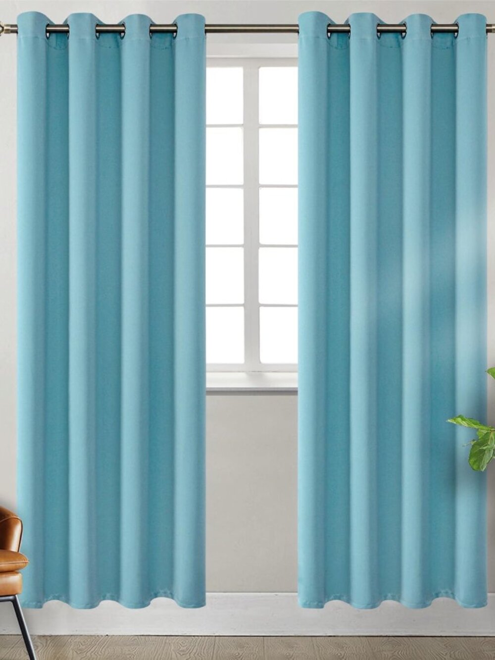 Teal/Aqua 84" Blackout Curtains- 5 Panels
